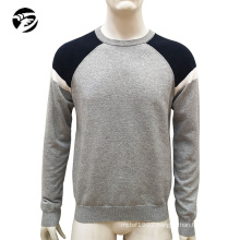 Men 100%cotton crew neck striped jumper pullover knitted sweater